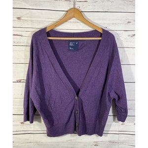 AE American Eagle Sweater Womens Sz Small Purple Oversized Cardigan V Neck BTS